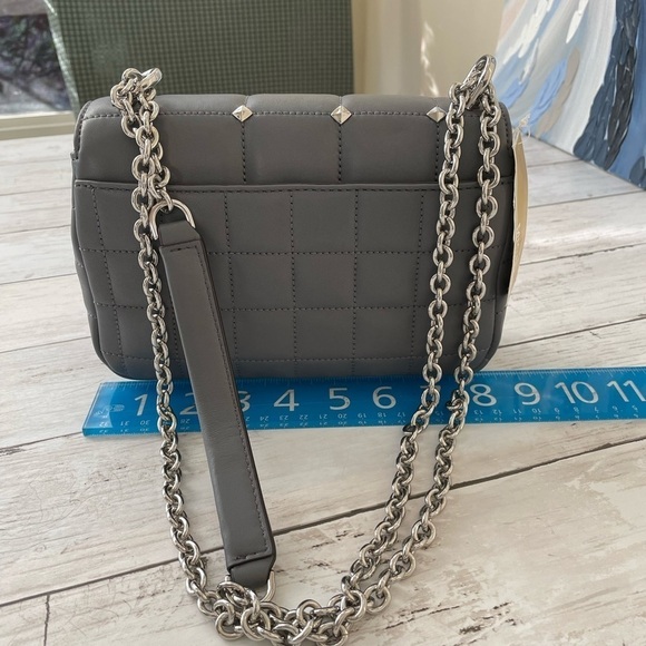 Michael Kors Soho Small Chain Heather Grey Leather Shoulder Bag NWT crossbody - Picture 6 of 8